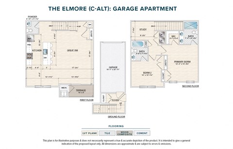Floor plan for 2 beds, 2.5 baths, 1406 sqft